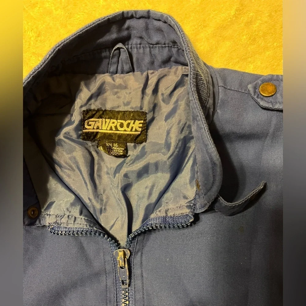 *True Vtg 80s Boys Gavroche Blue Bomber Jacket size 16- 1st pic is truest color
